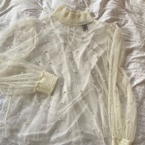 Sheer Pearl Elegant Blouse